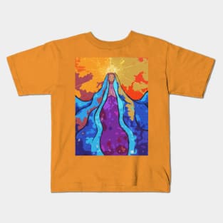 Virgin Mary Stained glass with Digital Effect Kids T-Shirt